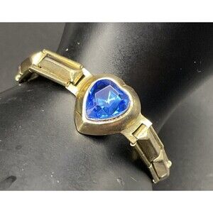 🔥Vintage Child Stretch Sweetheart Bracelet w/Blue Stone 5.0-6"